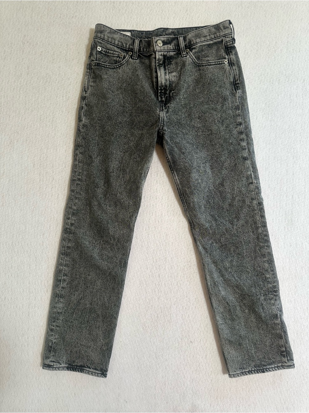 GAP Women’s Charcoal Washed 90’s Straight High Rise Jeans Sz 30/10